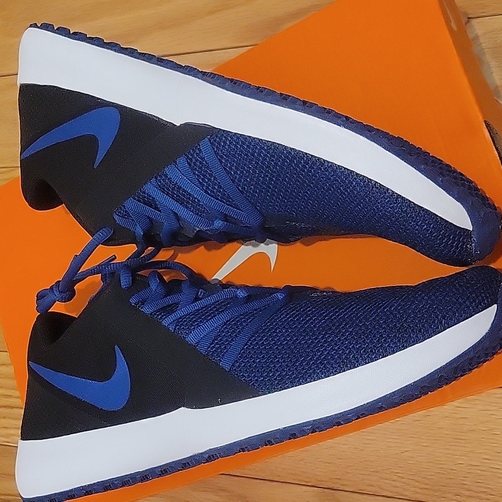 Nike Blue and Black Athletic Shoes with Modern Design